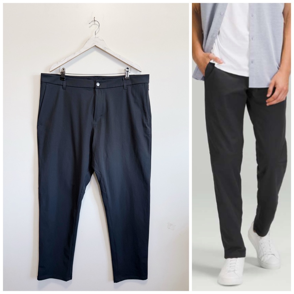 LULULEMON Commission Pant Classic 32" Warpstreme Men’s Sz 40 Dark Gray Obsidian